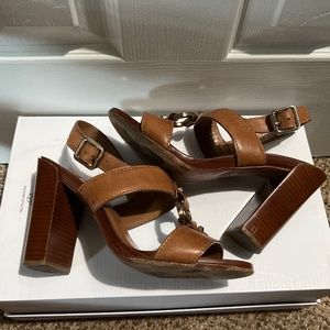 Brown Tory Burch stacked heel Sandals *clearance*